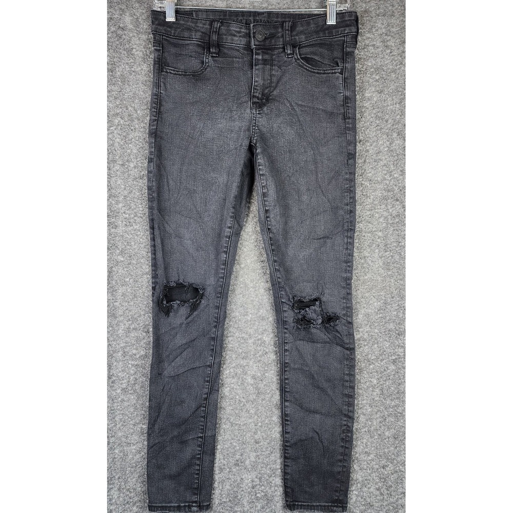 American Eagle Jegging Womens 4 Washed Ne(x)t Level Stretch Distressed Knee